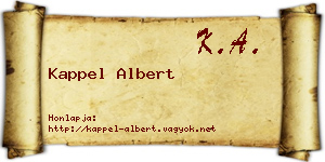 Kappel Albert névjegykártya